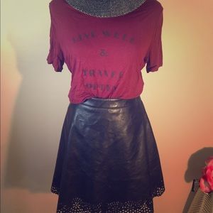 Black pleather skater skirt from Francesca’s NWT
